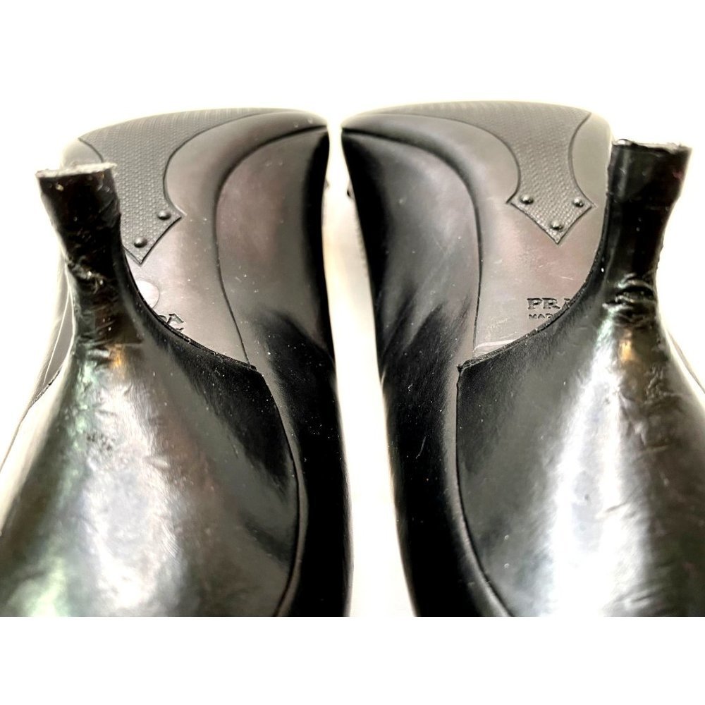 Prada High Heels Leather Pumps Size EU 37 US 6.5 Black Women Pointed Toe - Picture 10 of 10
